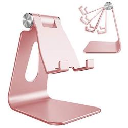 Adjustable Cell Phone Stand, CreaDream Phone Stand, Cradle, Dock, Holder, Aluminum Desktop Stand Compatible With Phone Xs Max Xr 8 7 6 6s Plus SE Charging, Accessories Desk,All Mobile Phones-Rose Gold