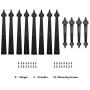 skysen Steel Garage Door Decorative Hinges Handles Accents Hardware kit Screw Mount,Black(tckls-2 Pack)