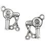 Silver Hairdryer Scissor Charms, Metal Hairdresser Stylist Charms (20 Pieces)