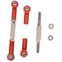 2PCS ZYCST RC Front Rear Metal Adjustable Steering Linkage Servo Link 80-100mm Pull Rod for Traxxas Slash 4x4 5807 Stampede HQ727 1/10 RC Car Upgraded Parts,Red