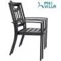 PHI VILLA Patio Dining Chair Metal Arm Chairs for Indoor ＆ Outdoor, 2 Pack - Black