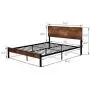 Allewie Queen Size Platform Bed Frame with Wood headboard and Metal slats, Rustic Country Style Mattress Foundation, Box Spring Optional, Strong Metal Slats Support, Easy Assembly Allewie Queen Size Platform Bed Frame with Wood headboard and Metal slats, Rustic Country Style Mattress Foundation, Box Spring Optional, Strong Metal Slats Support, Easy Assembly