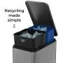 Home Zone Living 13 Gallon Kitchen Trash Can, Dual Compartment Recycle Combo, Slim Stainless Steel, 50 Liter Home Zone Living 13 Gallon Kitchen Trash Can, Dual Compartment Recycle Combo, Slim Stainless Steel, 50 Liter