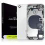 CELL4LESS Back Housing Complete Assembly Metal MidFrame w/Back Glass - Wireless Charging pad - Sim Card Tray and Camera Frame and Lens for iPhone 8 (White)