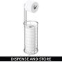 mDesign Modern Metal Freestanding Toilet Paper Roll Holder Stand and Dispenser with Storage for 3 Rolls of Reserve Toilet Tissue - for Bathroom Storage Organizing - Holds Mega Rolls - Chrome