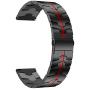 RABUZI Compatible for Samsung Galaxy Watch 45mm/46mm bands,22mm Enamel Process Stainless Steel Metal Watch Strap Compatible Samsung Watch 3 45mm,Gear S3 Frontier/Classic Smartwatch,Black+Red