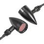 PBYMT Motorcycle Bullet Style Turn Signal Light Red Lamp Compatible for Chopper Bobber Cruiser Honda Suzuki Kawasaki Yamaha Harley BMW More (Black Housing)