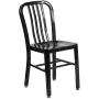Flash Furniture Commercial Grade Black Metal Indoor-Outdoor Chair