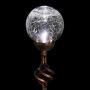 Exhart Solar Clear Cracked Crystal Ball Metal Finials Yard Stake - Glass Ball Metal Stake w/Solar LED Outdoor Lights, Glass Globe Metal Artwork, Glass Orb Metal Ground Stake, 3.5'' L x 3.5'' W x 31'' H