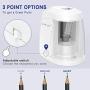 Electric Pencil Sharpener, Durable Helical Blade to Fast Sharpen, Auto Stop for No.2/Colored Pencils(6-8mm), USB/Battery Operated in School Classroom/Office/Home (WHITE)