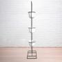 Indoor Metal Vertical Plant Stand with 3 White Ceramic Pots, Iron Flower Pot Holder Rack, Outdoor Decor, Potted Steel Planter Garden Container Display, 23 Bees