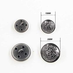 14 Pieces Antique Metal Button for Blazer, Buttons Set for Suits, Sport Coat, Uniform, Jackets (Antique Silver) Leekayer