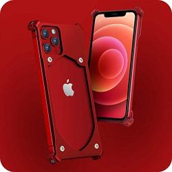 [iPhone 12/12 Pro] BeraShield Titanium Metal Slim Battery Case [Military Drop Tested, Lightweight, Naked Feel, Durable] Compatible with iPhone 12/12 Pro (Red)