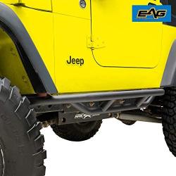 EAG Nerf Bars Side Step Armor Rock Guards Tubular Fit for 87-06 Wrangler TJ YJ