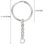 100PCS Split Key Ring with Chain, Lystaii Nickel Plated Split Key Ring with Chain Silver Color Metal Split Keychain Ring Parts with 1inch /25mm Open Jump Ring and Connector - Make Your Own Key Ring