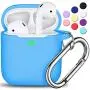 AirPods Case Cover with Keychain, Full Protective Silicone AirPods Accessories Skin Cover for Women Girl with Apple AirPods Wireless Charging Case,Front LED Visible-Light Blue AirPods Case Cover with Keychain, Full Protective Silicone AirPods Accessories Skin Cover for Women Girl with Apple AirPods Wireless Charging Case,Front LED Visible-Light Blue