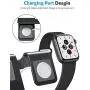 Apple Watch Stand, OMOTON 2 in 1 Universal Desktop Stand Holder for iPhone and Apple Watch Series 6/5/4/3/2/1 and Apple Watch SE (Both 38mm/40mm/42mm/44mm) (Black)