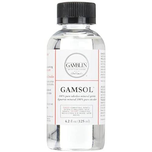 Gamblin Gamsol Odorless Mineral Spirits Bottle, 4.2oz