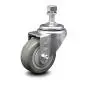 Polyurethane Swivel Threaded Stem Caster w/3'' x 1.25'' Gray Wheel and 1/2'' Stem - 250 lbs Capacity/Caster - Service Caster Brand