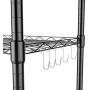 Homdox 6-Tier Storage Shelf Wire Shelving Unit Free Standing Rack Organization Adjustable Leveling Feet, Stainless Side Hooks, Black