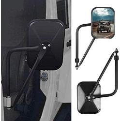 WonVon Door Off Mirror,1 Pair Rectangular Adventure Quick Release Side View Mirror Door Hinge Mirrors Side View Shake-Proof View Mirrors for 2007-2018 Jeep Wrangler JK,JL