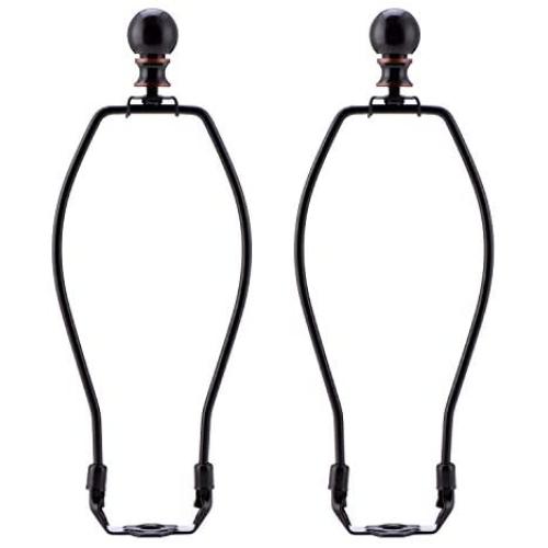 Canomo 2 Set 8 Inch Lamp Harp Holder with Light Base and Ball Lamp Finial for Table and Floor Lamps (Bronze)