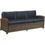 Crosley Furniture KO70051WB-NV Bradenton Outdoor Wicker 5-Piece Set (Sofa, 2 Arm Chairs, Side & Coffee Table), Brown with Navy Cushions Crosley Furniture KO70051WB-NV Bradenton Outdoor Wicker 5-Piece Set (Sofa, 2 Arm Chairs, Side & Coffee Table), Brown with Navy Cushions