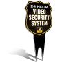 Ultra Reflective Warning 24 Hour Video Surveillance Security Camera System in Operation Metal Yard Sign | Stylish Laser Cut Shield Design | Heavy Duty 1/8'' Thick DiBond Aluminum (Reflective)