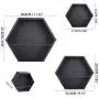 Ecosides Mixed 3 Iron Honeycomb Wall Planter Indoor, Hexagon Wall Hanging Planter, Geometric Terrarium, Wall Vase Florarium, Metal Planter for Wall Decor, Hanging Terrarium (Black)