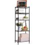 YOHKOH 5-Wire Shelving Metal Storage Rack Adjustable Shelves for Laundry Bathroom Kitchen Pantry Closet, Black