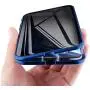 MIMEI Privacy Magnetic Case for iPhone 7/8 4.7inch Clear Double Sided Tempered Glass [Magnet Absorption Metal Bumper Frame] Thin Anti-Spy 360 Full Protective Phone Case 4.7'' 5.5'' (Blue, 7G/8G 4.7'')