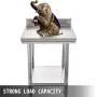 Mophorn Stainless Steel Work Table with Backsplash 24 x 24 x 34 Inch Commercial Food Prep Worktable Heavy Duty Prep Worktable Metal Work Table with Adjustable Feet for Restaurant, Home and Hotel Mophorn Stainless Steel Work Table with Backsplash 24 x 24 x 34 Inch Commercial Food Prep Worktable Heavy Duty Prep Worktable Metal Work Table with Adjustable Feet for Restaurant, Home and Hotel