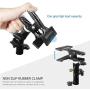 LimoStudio Heavy Duty Metal Clamp Clip Holder Light Stand Mount Bracket with Umbrella Reflector Holder, Female Screw Adapter Thread Brass and 5/8'' Light Stand Attachment for Reflector, AGG1809