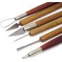 Honbay 6-Piece Wooden Handle Double Ended Modeling Tools Clay Sculpture Tools