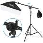 Kshioe Photography Lighting Kit:6.5x10feet/2x3m Backdrops Stand Support System, 5 in 1 reflectors, 1600w 5500k Umbrellas Softbox Continuous Lighting Kit for Portrait, Product and Video Shooting