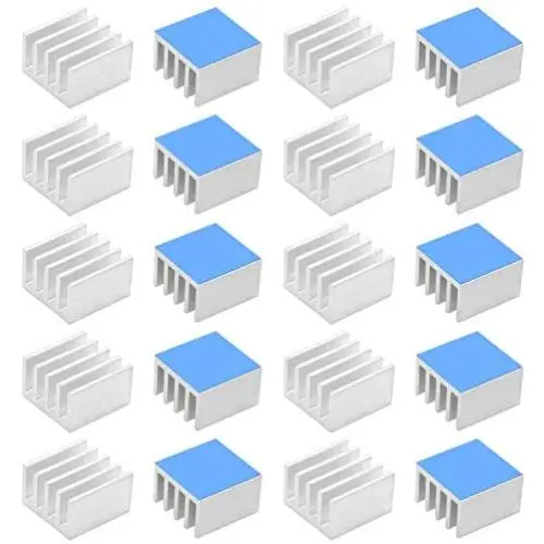 20pcs Aluminum Heatsink 14x14x10mm / 0.55x0.55x0.39 inches with Thermal Conductive Adhesive Tape for Raspberry pi Electronic Chip MOS IC Diode Triode Cooling Heat Dissipation 20pcs Aluminum Heatsink 14x14x10mm / 0.55x0.55x0.39 inches with Thermal Conductive Adhesive Tape for Raspberry pi Electronic Chip MOS IC Diode Triode Cooling Heat Dissipation