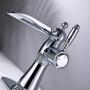 Mejor Solid Brass Single-Handle Waterfull Bathroom faucet,Lavatory faucet with 4 inches deck plate,CUPC water lines and Metal pop-up drain with overflow,Chrome Polished,ME2535P-CP