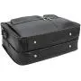 Texbo Mens Solid Full Grain Cowhide Leather Large 17 Inch Laptop Briefcase Messenger Bag Tote with YKK Zippers (Black -Calfskin Leather)