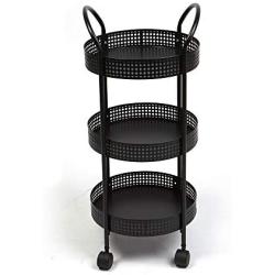 Mind Reader 3 Tier Metal All Purpose Utility Cart with Wheels, Black