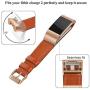 SWEES Bands Compatible for Fitbit Charge 2 Leather Small (5.6'' - 7.5''), Genuine Leather Replacement Wristband Metal Connectors Women, Black, Beige, Brown, Grey, Rose Gold, Blue