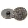 Bezelry 12 Pieces Celtic Flowers Metal Shank Buttons. 23mm (7/8 inch) (Antique Copper)