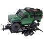 V GEBY RC Trailer, 1/10 RC Crawler Truck Spare Parts RC Wheel Type Heavy Duty Metal Trailer Dual Axle RC Model Hop-ups