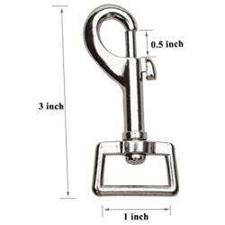 LOUHUA 10 Pieces 3 x 1 Inch Heavy Duty Nickel Plated Swivel Snap Hooks Pet Buckle