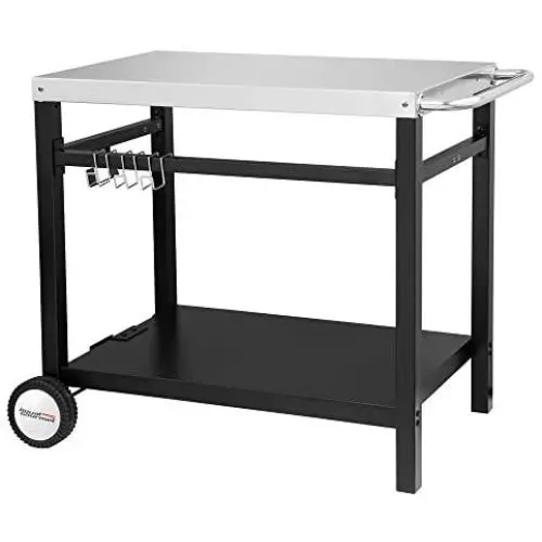 Royal Gourmet Double-Shelf Movable Dining Cart Table,Commercial Multifunctional Stainless Steel Flattop Worktable PC3401S Royal Gourmet Double-Shelf Movable Dining Cart Table,Commercial Multifunctional Stainless Steel Flattop Worktable PC3401S