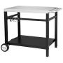 Royal Gourmet Double-Shelf Movable Dining Cart Table,Commercial Multifunctional Stainless Steel Flattop Worktable PC3401S