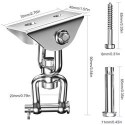 YHZONE 2 Pack 1200 lb Capacity Heavy Duty Swing Hangers Bracket Kits for Wood Beam Concrete,Suspension Wall Ceiling Mount Hooks for Porch Chair Aerial Yoga Silks Trapeze Hammock Gym Equipment