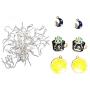 Summerdaisy 20 Pairs 925 Sterling Silver Fish Hook Earrings with 6 Units Pendants French Wire Earring Hooks Jewelry Earring Parts Pendant Style Random