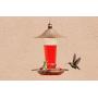Prime Durable Hanging Metal & Bottle Glass Hummingbird Feeder Most Visited Place to Your House & Outdoor Garden Watch Birds from Your Window Features 4 Red Flower Feeding Ports 11 Fluid Oz Capacity
