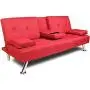 NOUVCOO 2020 Quality Upgraded Sofa Modern Faux Leather, Convertible Folding Recliner Lounge Futon Couch with Cup Holders/Armrest/Metal Legs for Living Furniture/Bed Room/Home/Small Places, Red NOUVCOO 2020 Quality Upgraded Sofa Modern Faux Leather, Convertible Folding Recliner Lounge Futon Couch with Cup Holders/Armrest/Metal Legs for Living Furniture/Bed Room/Home/Small Places, Red