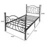 Twin Size Metal Platform Bed Frame with Headboard, Mattress Foundation, Box Spring Replacement, Twin, Black